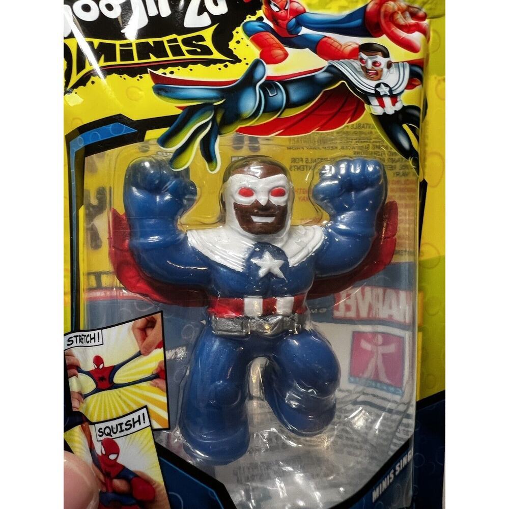 Heroes of Goo Jit Zu Minis Captain America Sam Wilson Marvel Stretchy Toy NEW